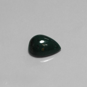 Pedra de sangue verde natural 4,59ct, formato de pêra, opaco