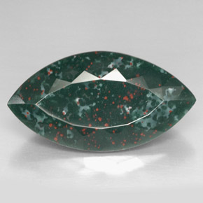 Pedra de sangue verde natural 36,76ct, marquise, opaco