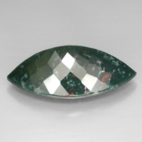 Pedra de sangue verde natural 36,76ct, marquise, opaco
