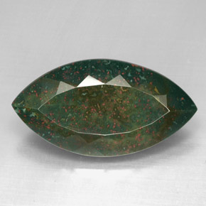 Pedra de sangue verde natural 46,64ct, marquise, opaco