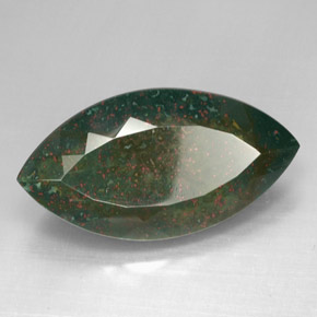 Pedra de sangue verde natural 46,64ct, marquise, opaco