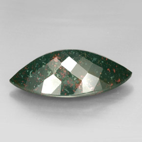Pedra de sangue verde natural 46,64ct, marquise, opaco