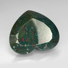 Pedra de sangue verde natural 86,15ct, formato de coração, opaco