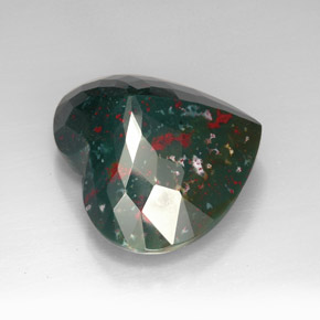 Pedra de sangue verde natural 86,15ct, formato de coração, opaco
