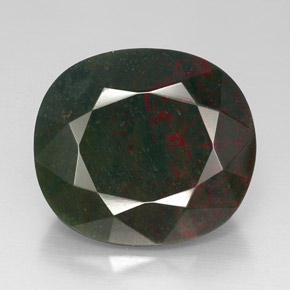 Pedra de sangue verde natural 30,29ct, almofada cortada, opaco