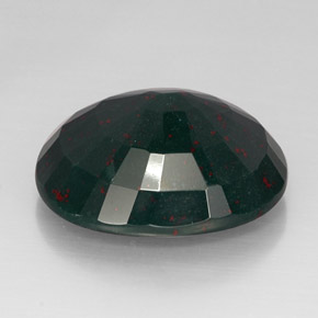 Pedra de sangue verde manchado natural 30,31ct, corte oval, opaco