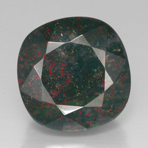 Pedra de sangue verde natural 42,64ct, almofada cortada, opaco
