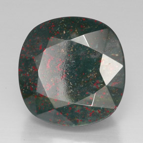Pedra de sangue verde natural 42,64ct, almofada cortada, opaco