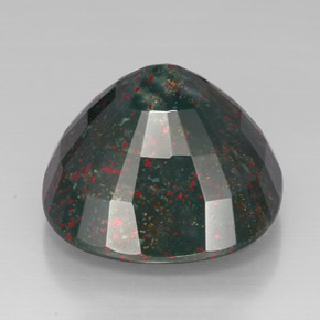 Pedra de sangue verde natural 42,64ct, almofada cortada, opaco