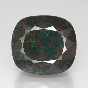 Pedra de sangue verde natural 54,82ct, almofada cortada, opaco