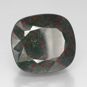 Pedra de sangue verde natural 54,82ct, almofada cortada, opaco