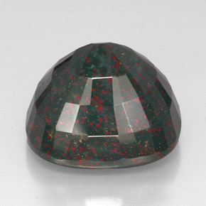 Pedra de sangue verde natural 54,82ct, almofada cortada, opaco