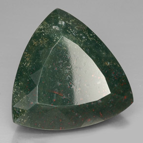Pedra de sangue verde natural 62,13ct, trillion, opaco