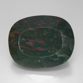 Pedra de sangue verde natural 70,27ct, almofada cortada, opaco