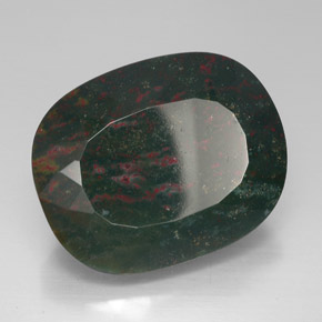 Pedra de sangue verde natural 70,27ct, almofada cortada, opaco