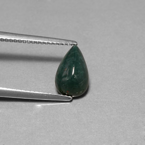 Pedra de Sangue verde manchado Natural 1.56ct, Formato de pêra, Opaco