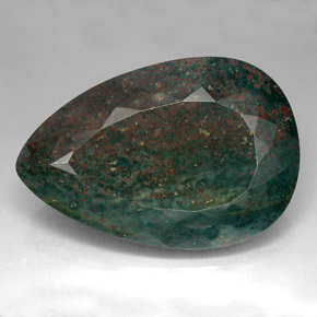 Pedra de sangue verde natural 214,05ct, formato de pêra, opaco
