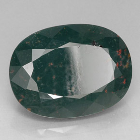 Pedra de sangue verde natural 26,60ct, corte oval, opaco