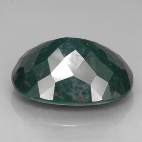 Pedra de sangue verde natural 26,60ct, corte oval, opaco