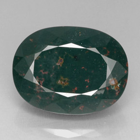 Pedra de sangue verde natural 25,32ct, corte oval, opaco
