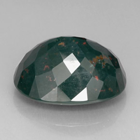 Pedra de sangue verde natural 25,32ct, corte oval, opaco