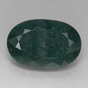 Pedra de sangue verde natural 14,26ct, corte oval, opaco