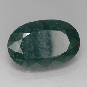 Pedra de sangue verde natural 14,26ct, corte oval, opaco