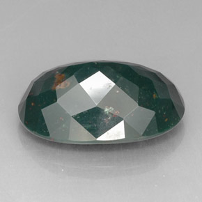 Pedra de sangue verde natural 14,26ct, corte oval, opaco