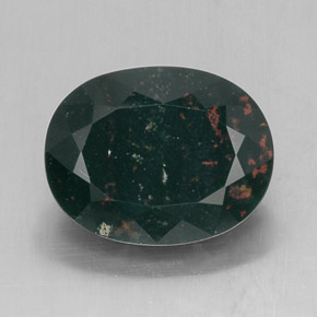 Pedra de Sangue verde manchado Natural 17.40ct, Corte Oval, Opaco