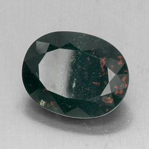 Pedra de Sangue verde manchado Natural 17.40ct, Corte Oval, Opaco