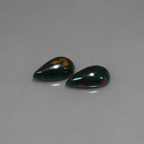 Pedras preciosas de pedra de sangue verde natural de  ct, formato de pêra, opaco