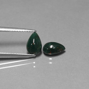 Pedras preciosas de pedra de sangue verde natural de  ct, formato de pêra, opaco