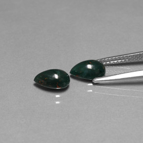 Pedras preciosas de pedra de sangue verde natural de  ct, formato de pêra, opaco