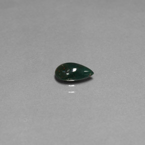Pedra de sangue verde natural 0,72ct, formato de pêra, opaco