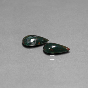 Pedras preciosas de pedra de sangue verde natural de  ct, formato de pêra, opaco