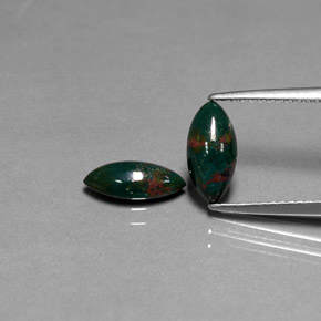 Pedras preciosas de pedra de sangue verde natural de  ct, marquise, opaco