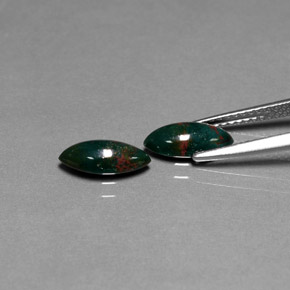 Pedras preciosas de pedra de sangue verde natural de  ct, marquise, opaco