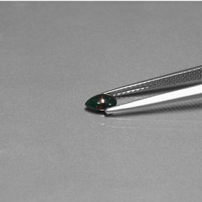 Pedra de Sangue verde manchado Natural 0.27ct, Formato de pêra, Opaco