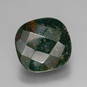 Pedra de sangue verde natural 27,80ct, almofada cortada, opaco