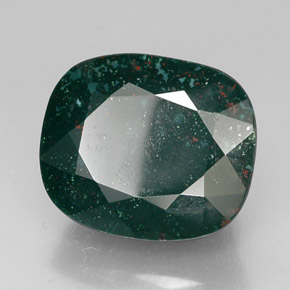 Pedra de sangue verde natural 41,61ct, almofada cortada, opaco