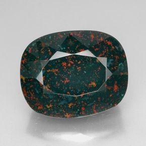 Pedra de sangue verde natural 58,62ct, almofada cortada, opaco