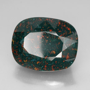 Pedra de sangue verde natural 58,62ct, almofada cortada, opaco