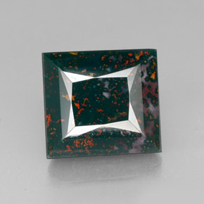 Pedra de sangue verde natural 26,55ct, quadrado, opaco