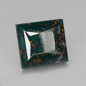 Pedra de sangue verde natural 26,55ct, quadrado, opaco