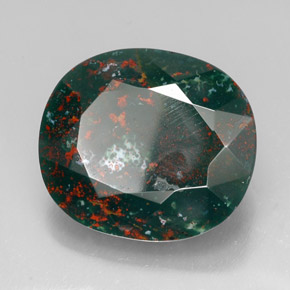Pedra de sangue verde natural 34,65ct, almofada cortada, opaco