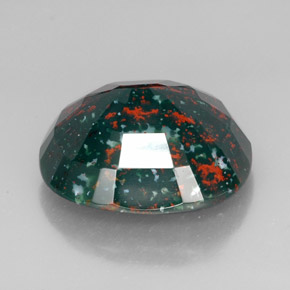 Pedra de sangue verde natural 34,65ct, almofada cortada, opaco