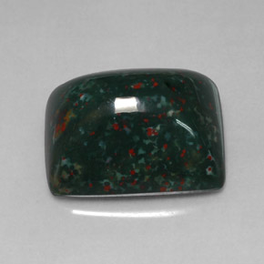 Pedra de Sangue verde manchado Natural 20.83ct, baguete, Opaco