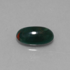 Pedra de Sangue verde manchado Natural 0.92ct, Corte Oval, Opaco