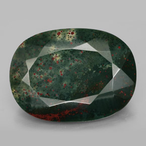 Pedra de sangue verde natural 34,17ct, almofada cortada, opaco