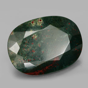 Pedra de sangue verde natural 34,17ct, almofada cortada, opaco